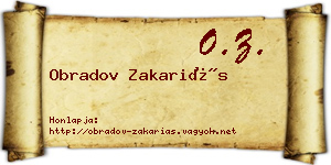 Obradov Zakariás névjegykártya
